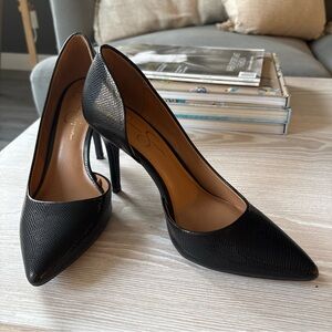 Jessica Simpson D’orsay Elegant Black snakeskin High Heels BNWOB